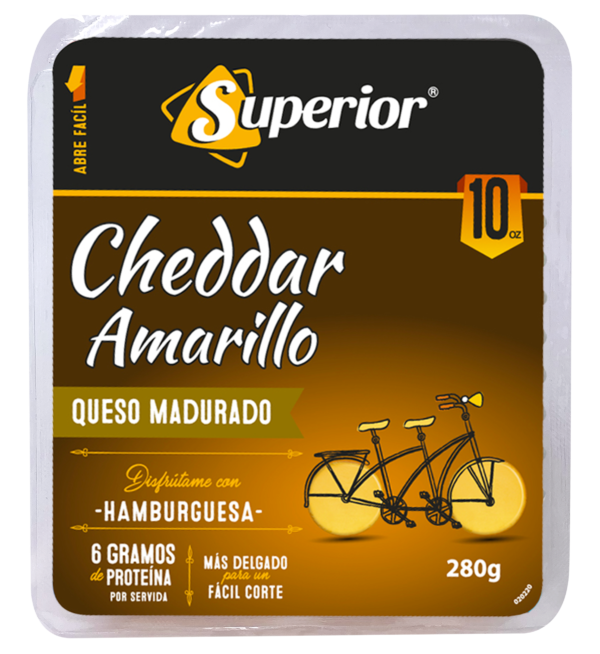 SUPERIOR QUESO CHEDDAR AMARILLO 10 OZ/ 10 UNIDADES